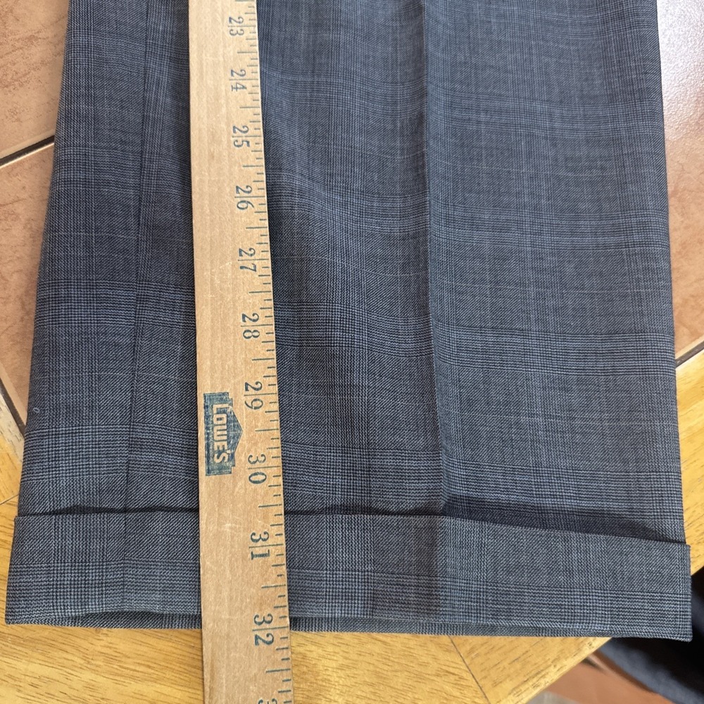 Jack Victor Suit Gray Plaid 44L Pants 38 x 32 Super 110s Wool Pinstripe 2 Piece - Picture 16 of 16